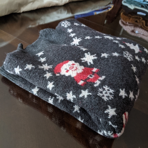 Soft Grey Christmas Turtleneck Sweater - Picture 5 of 9